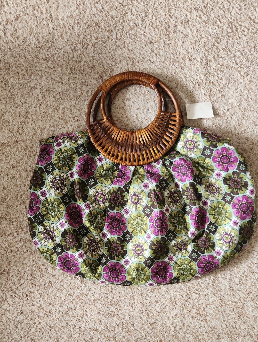 Purse W/ Rattan Handles